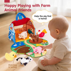 hahaland primer plano de la vaca peluche destacando su textura suave para estímulo táctil