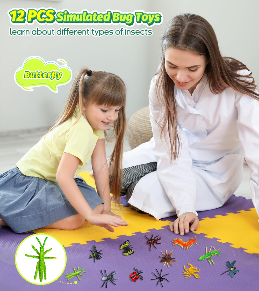 HAIMST conjunto de 12 insectos de juguete para comparar especies
