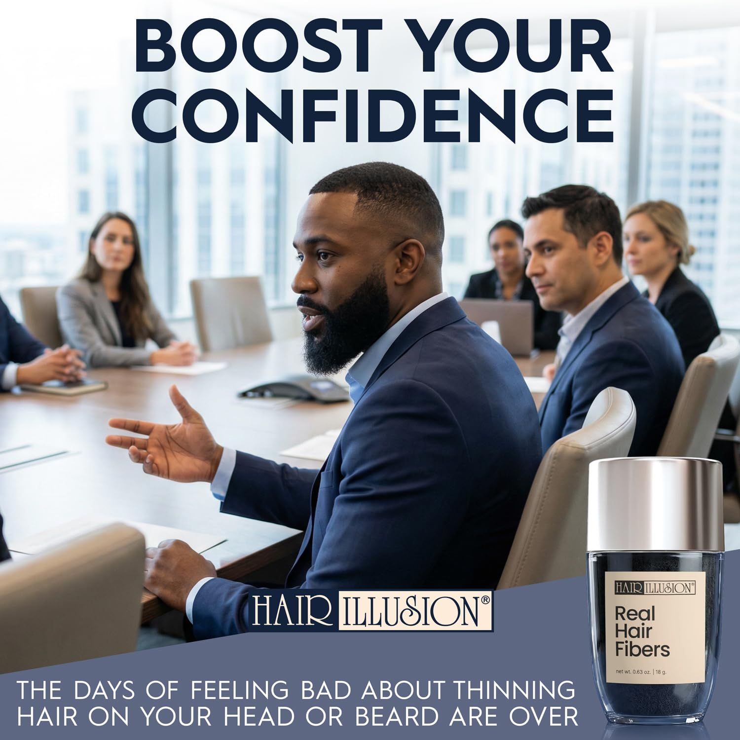 Hair Illusion caja en ambiente cotidiano mostrando uso confiable