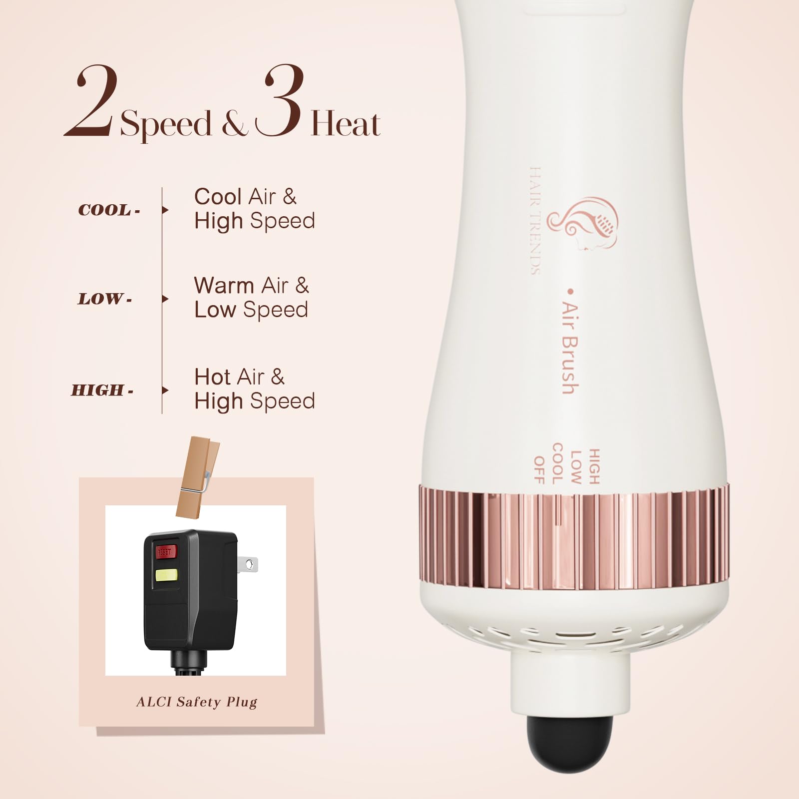 Hair Trends cable con giro 360 para maniobra cómoda al peinar