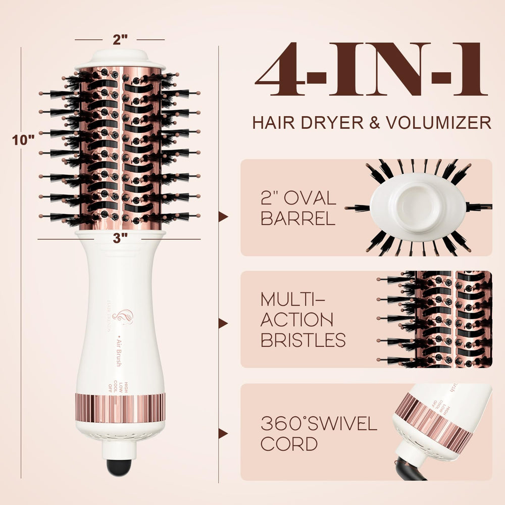 Hair Trends cepillo ovalado con cerdas anti-enredo para volumen