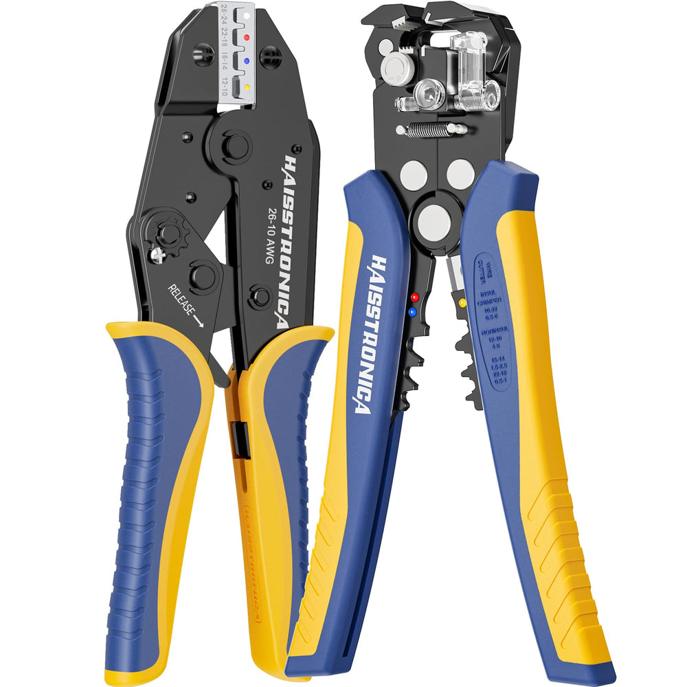 haisstronica vista frontal del set con funda y herramientas, calidad profesional