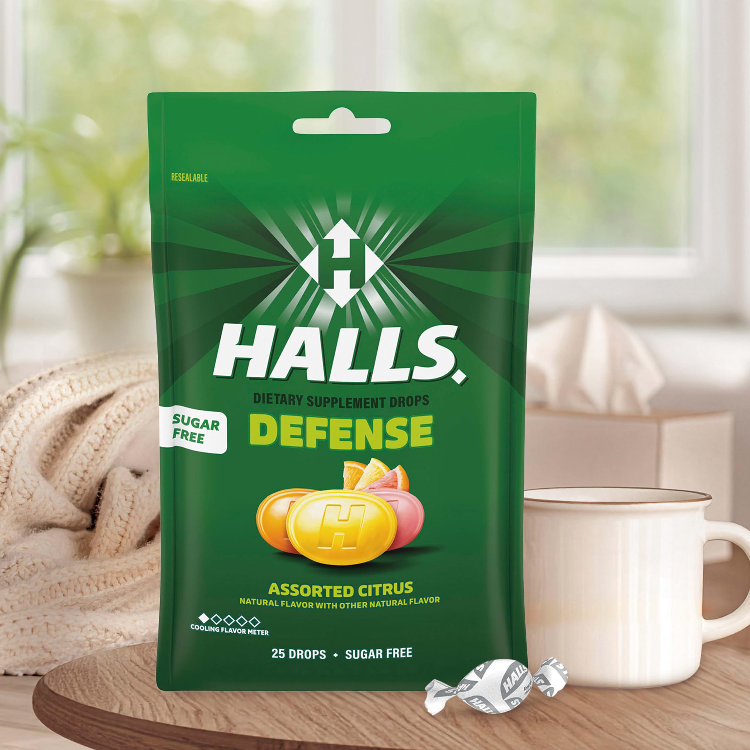 HALLS pastillas dentro de mochila para accesibilidad fuera de casa