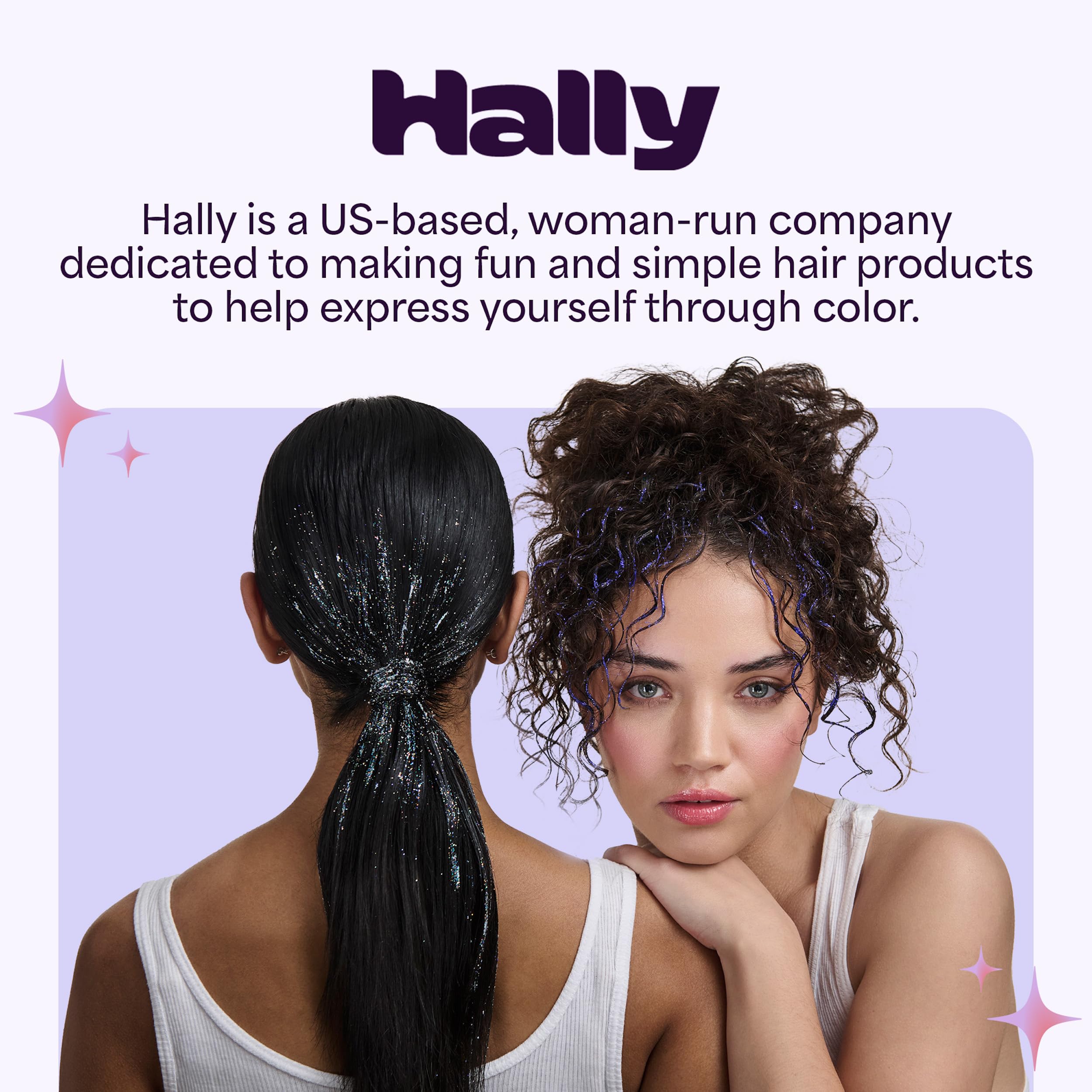 Hally Hair chica en fiesta con gemas para un look celebratorio