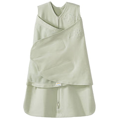 HALO vista frontal del sleepsack swaddle en color sage con cierre seguro