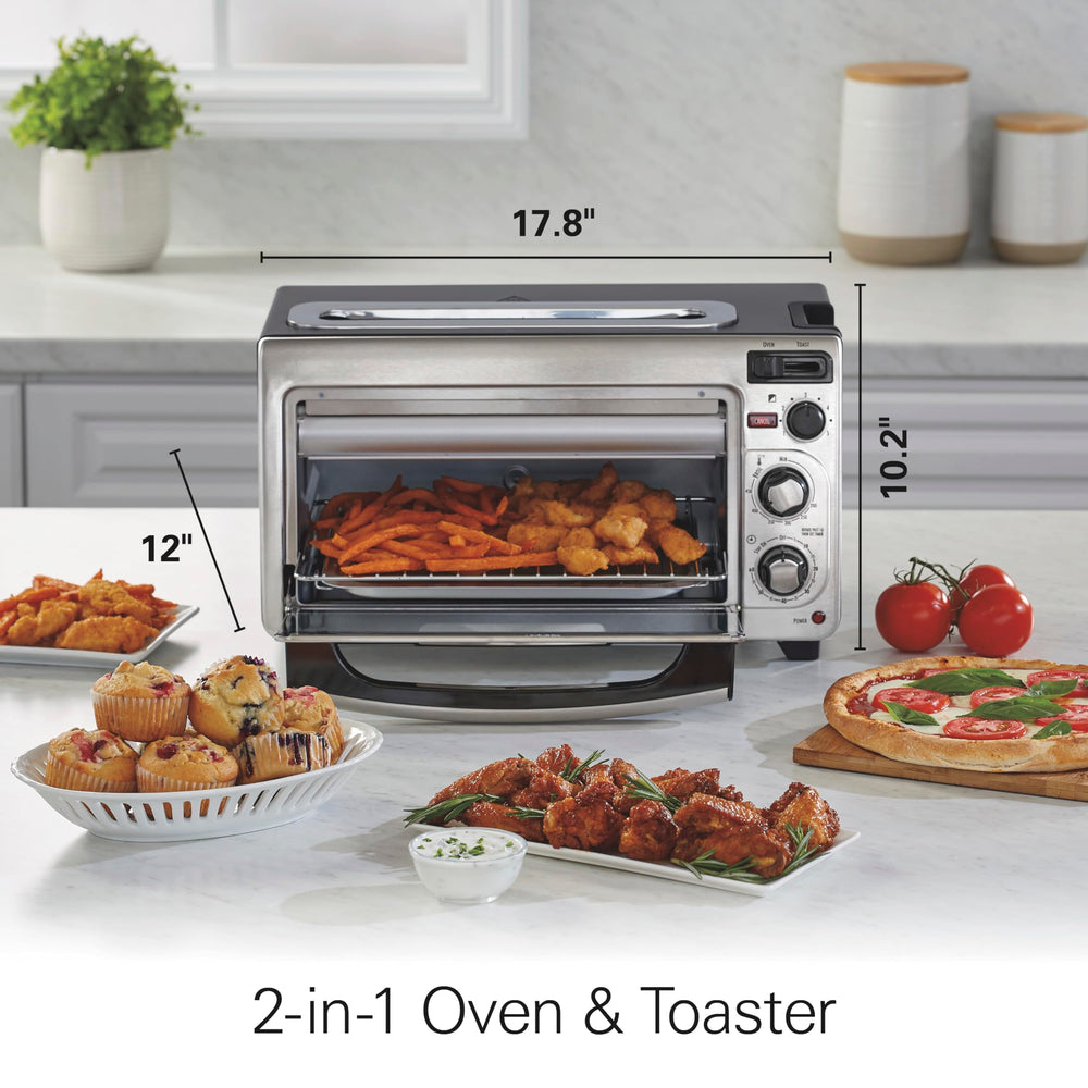 Hamilton Beach en encimera en uso, ideal para comidas diarias