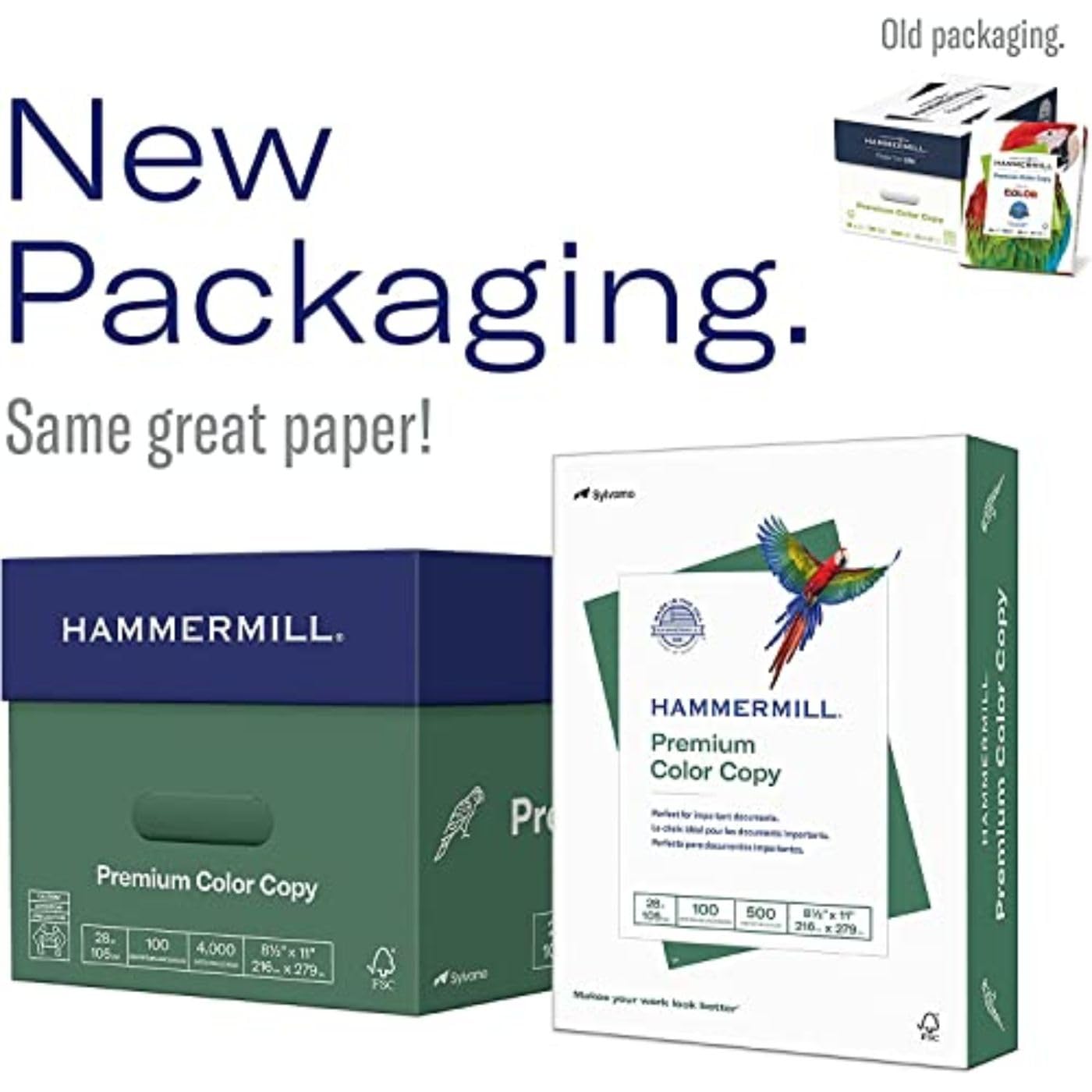 Hammermill comparación de grosor ilustrando el tacto premium 28 lb