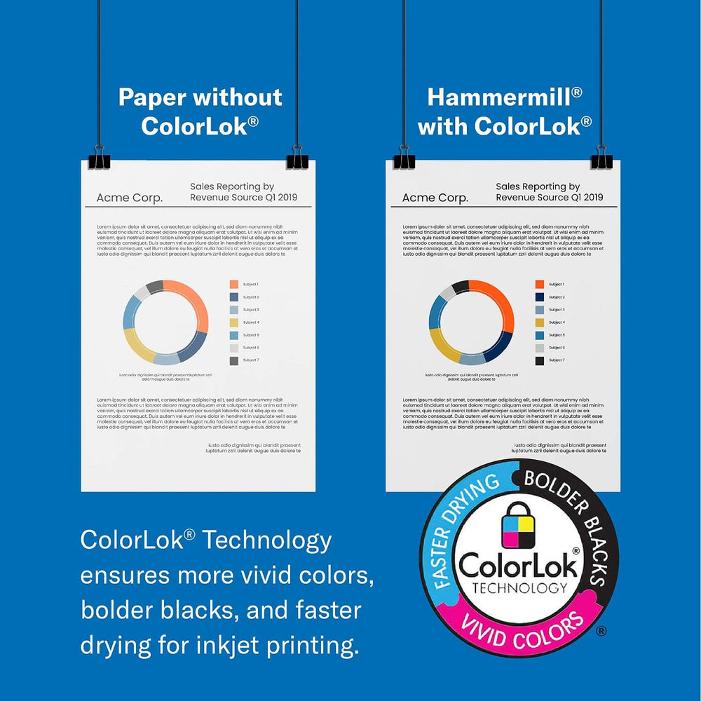 Hammermill detalle de impresión ColorLok con colores más vivos y secado rápido