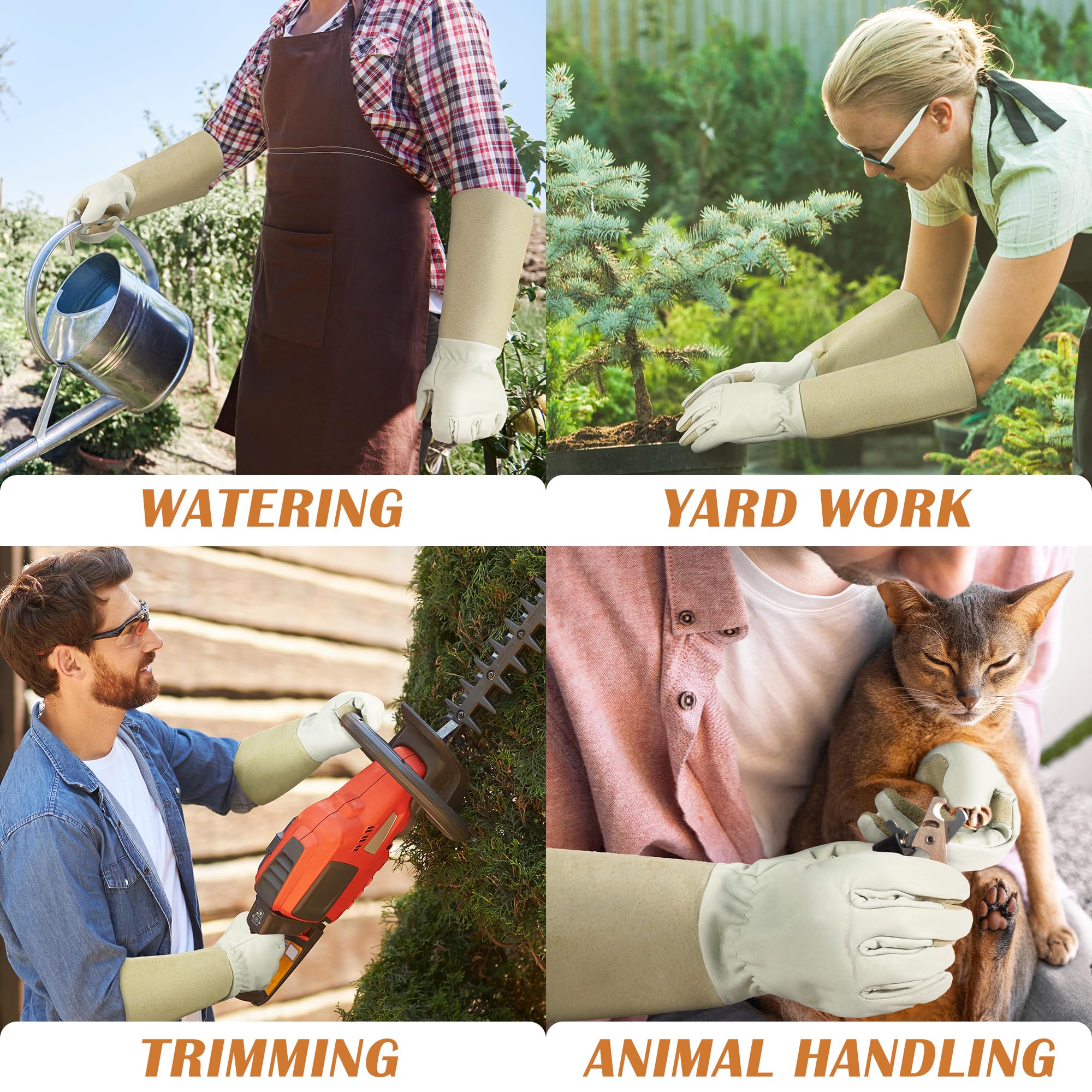 HANDLANDY jardinero usando guantes en jardín para cortes seguros