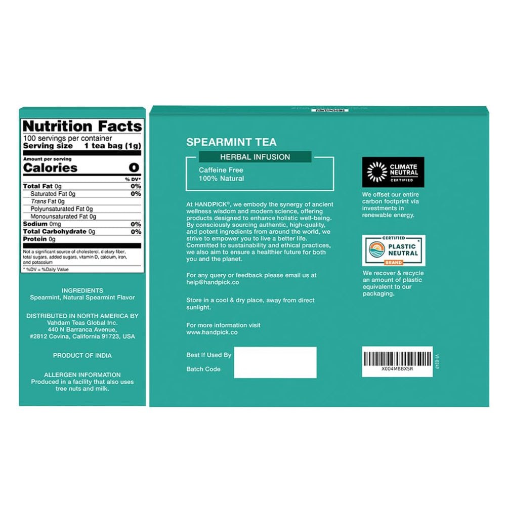 HANDPICK etiqueta informativa con origen y certificaciones ambientales