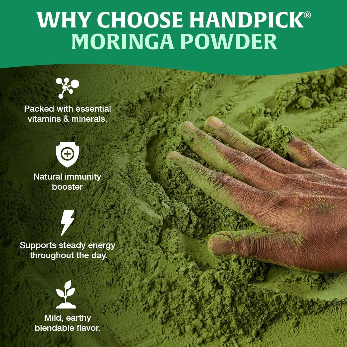 HANDPICK envase 14oz junto a regla para escala y medida