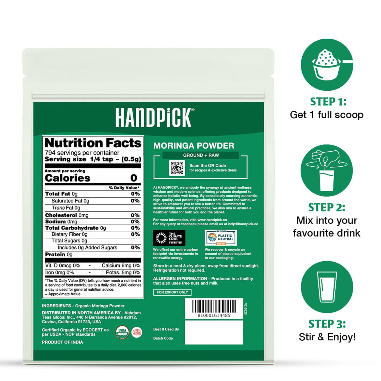 HANDPICK polvo integrado en sopa para sabor vegetal