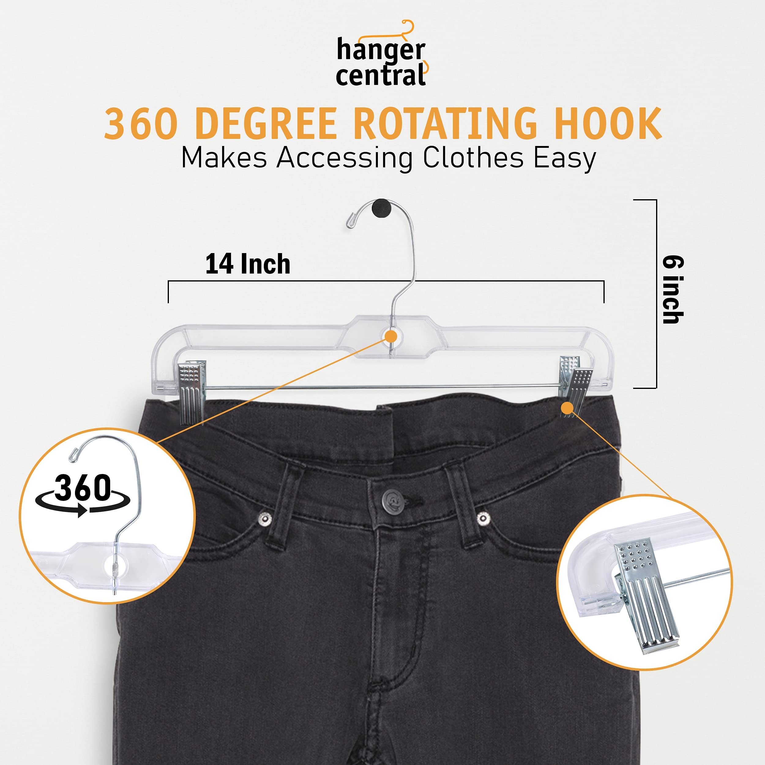 Hanger Central comparación de tamaño junto a barra para visualizar capacidad