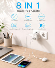 HANYCONY adaptador en uso cargando teléfono y tablet simultáneamente
