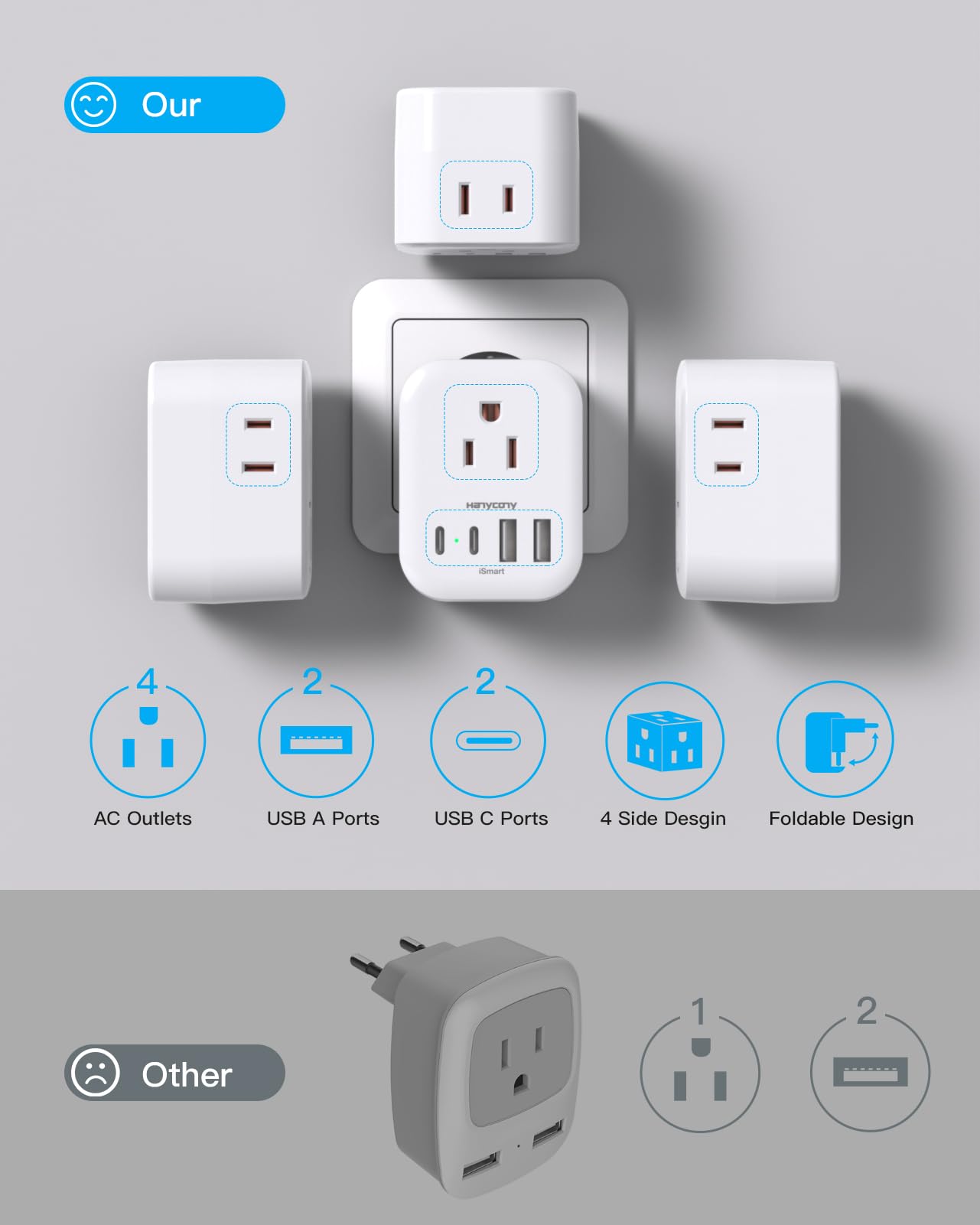 HANYCONY etiqueta con especificaciones eléctricas para seguridad