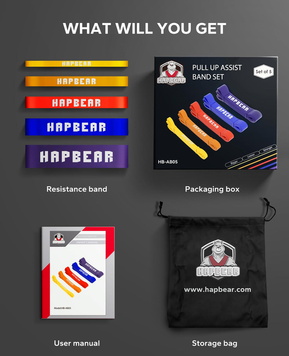 HAPBEAR manual y etiqueta con instrucciones y garantía de por vida