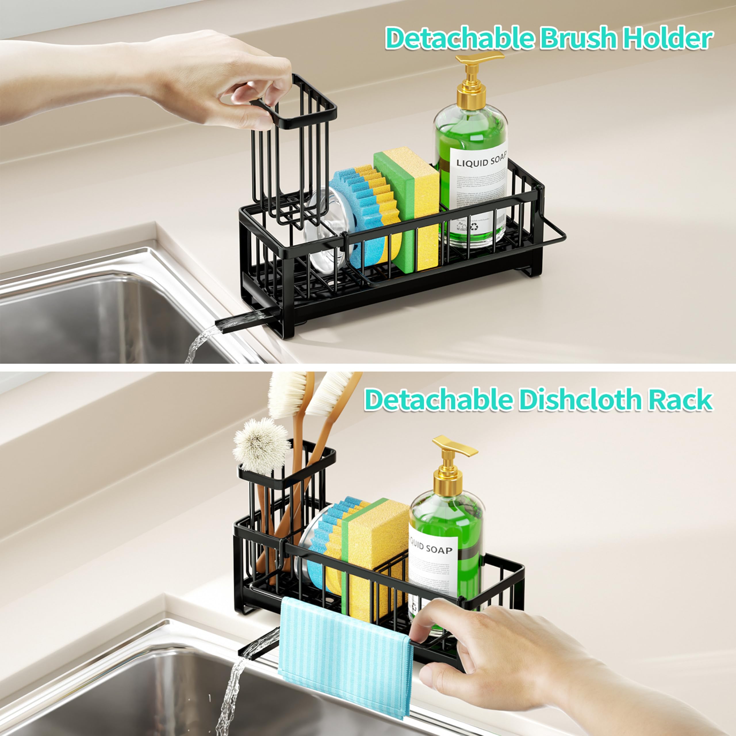 HapiRm soporte de cepillo desmontable para ventilación y limpieza fácil