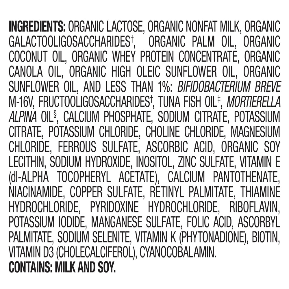 Happy Baby ingredientes sobre mesa, sin GMO y calidad europea