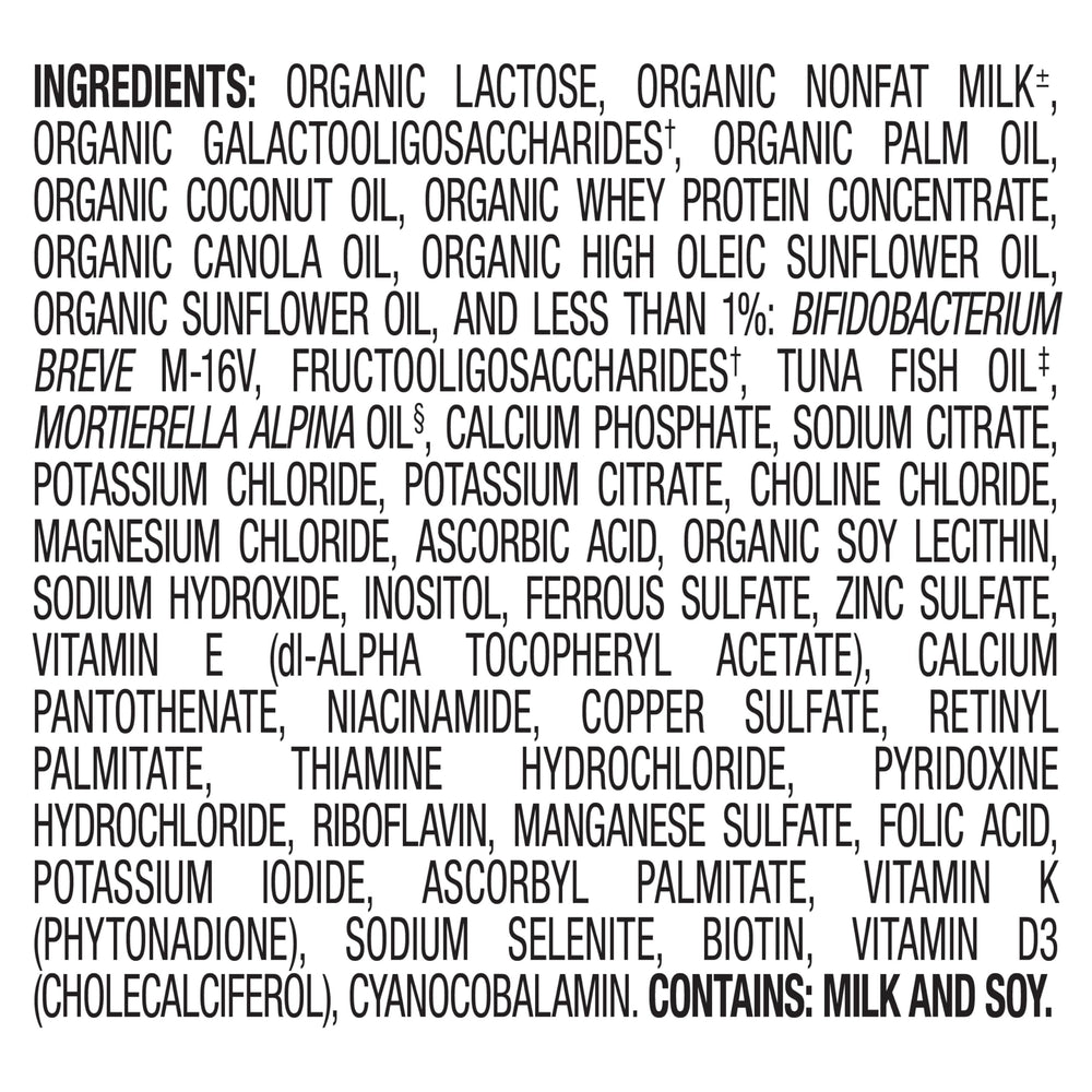 Happy Baby ingredientes clave destacados: A2, probióticos y DHA