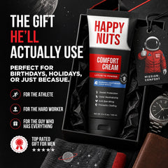 happy nuts aplicación en mano demostrando fácil extensión y absorción rápida