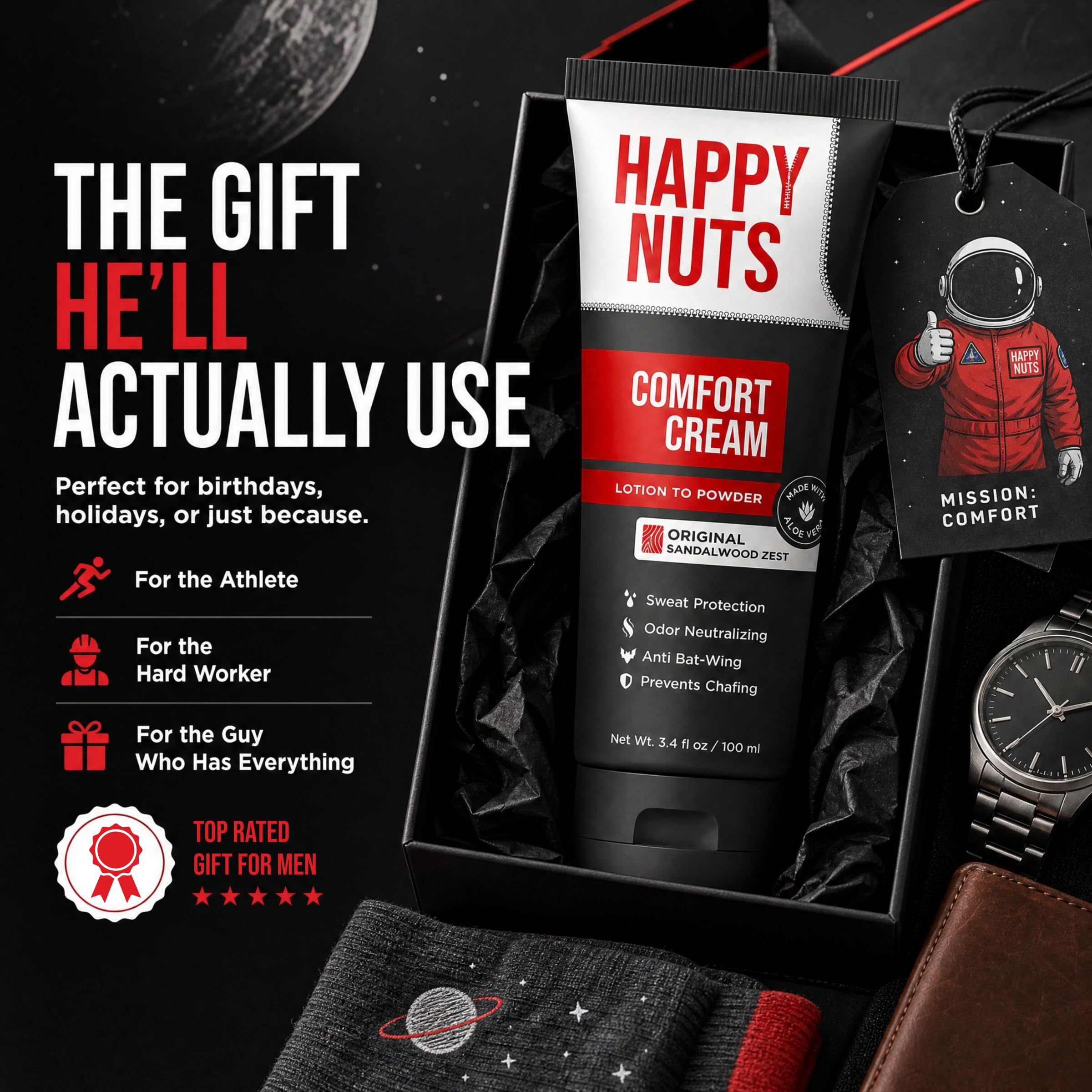 HAPPY NUTS aplicación en muslo que reduce fricción y mantiene seco