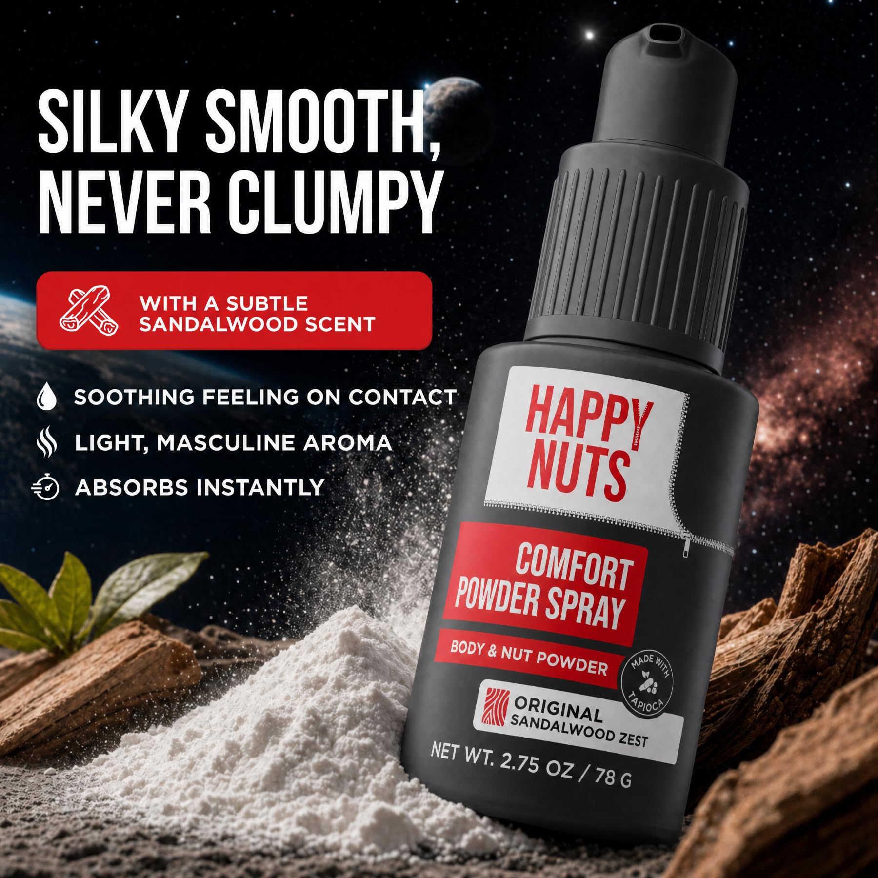HAPPY NUTS etiqueta con ingredientes como aloe y aceite de coco