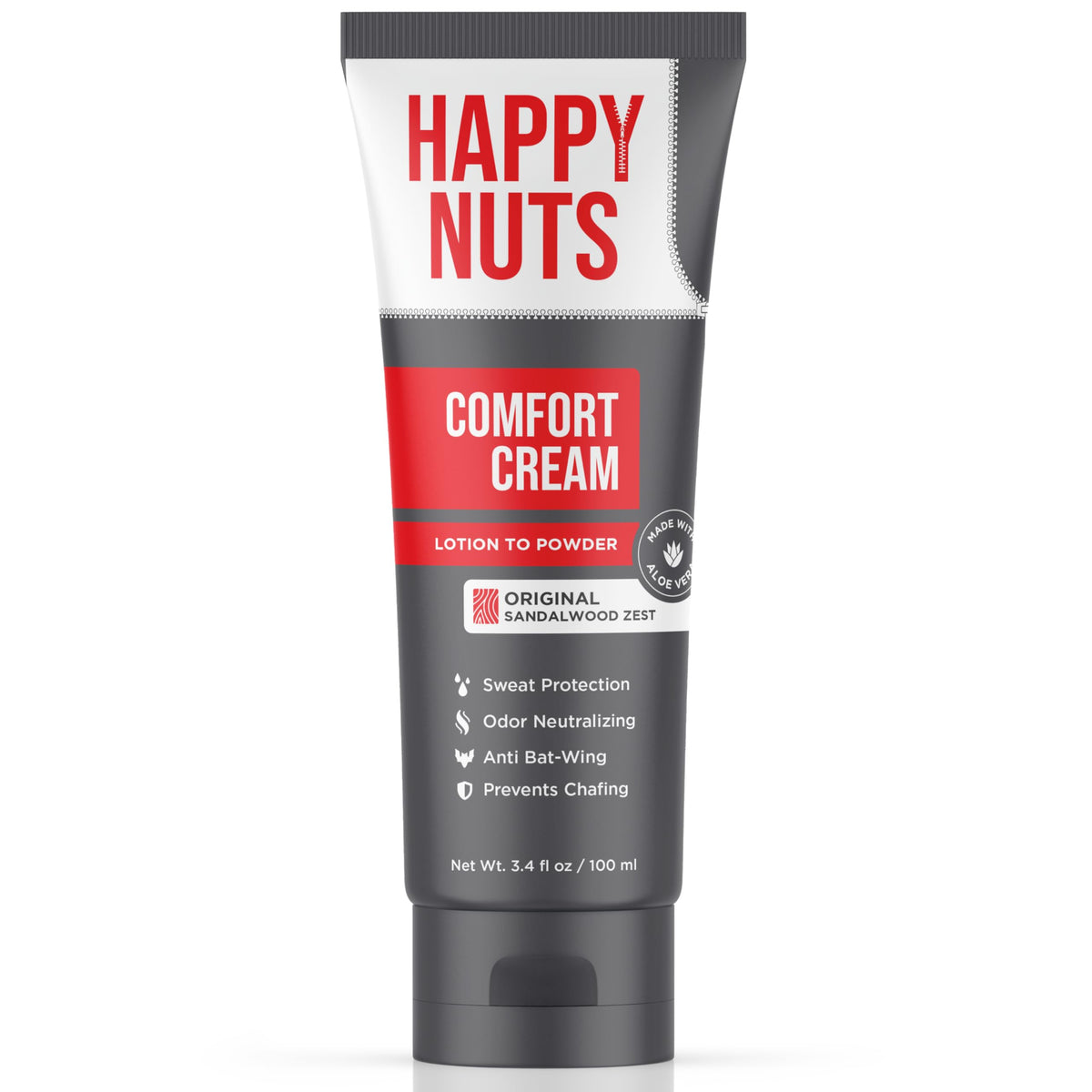 HAPPY NUTS frontal del envase mostrando diseño y tamaño para viaje