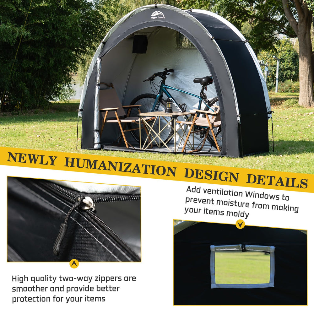 HAPPY TRAVEL containing a motorcycle showing compact protective fit advantage