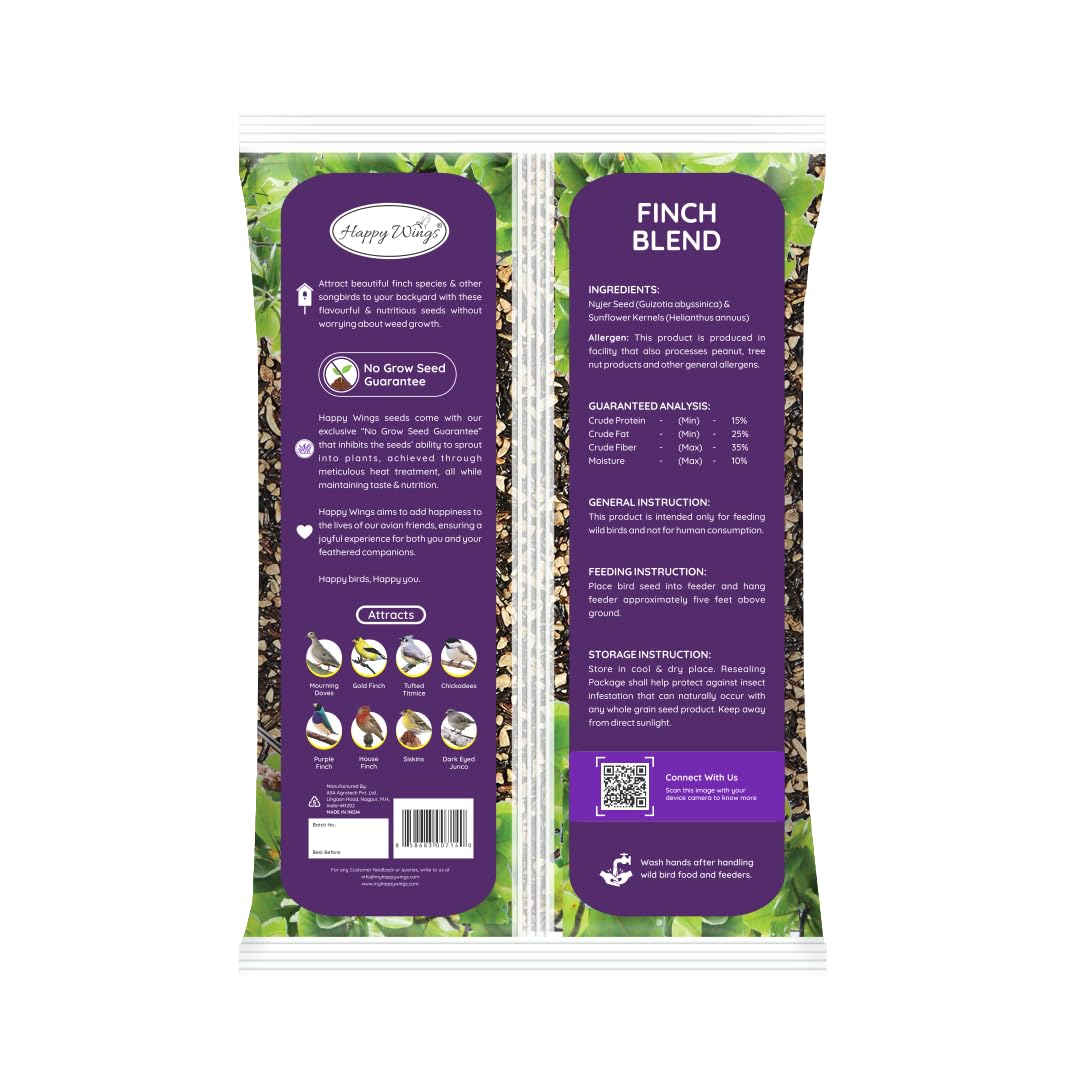 Happy Wings comedero tubular lleno para atraer jilgueros y otras aves