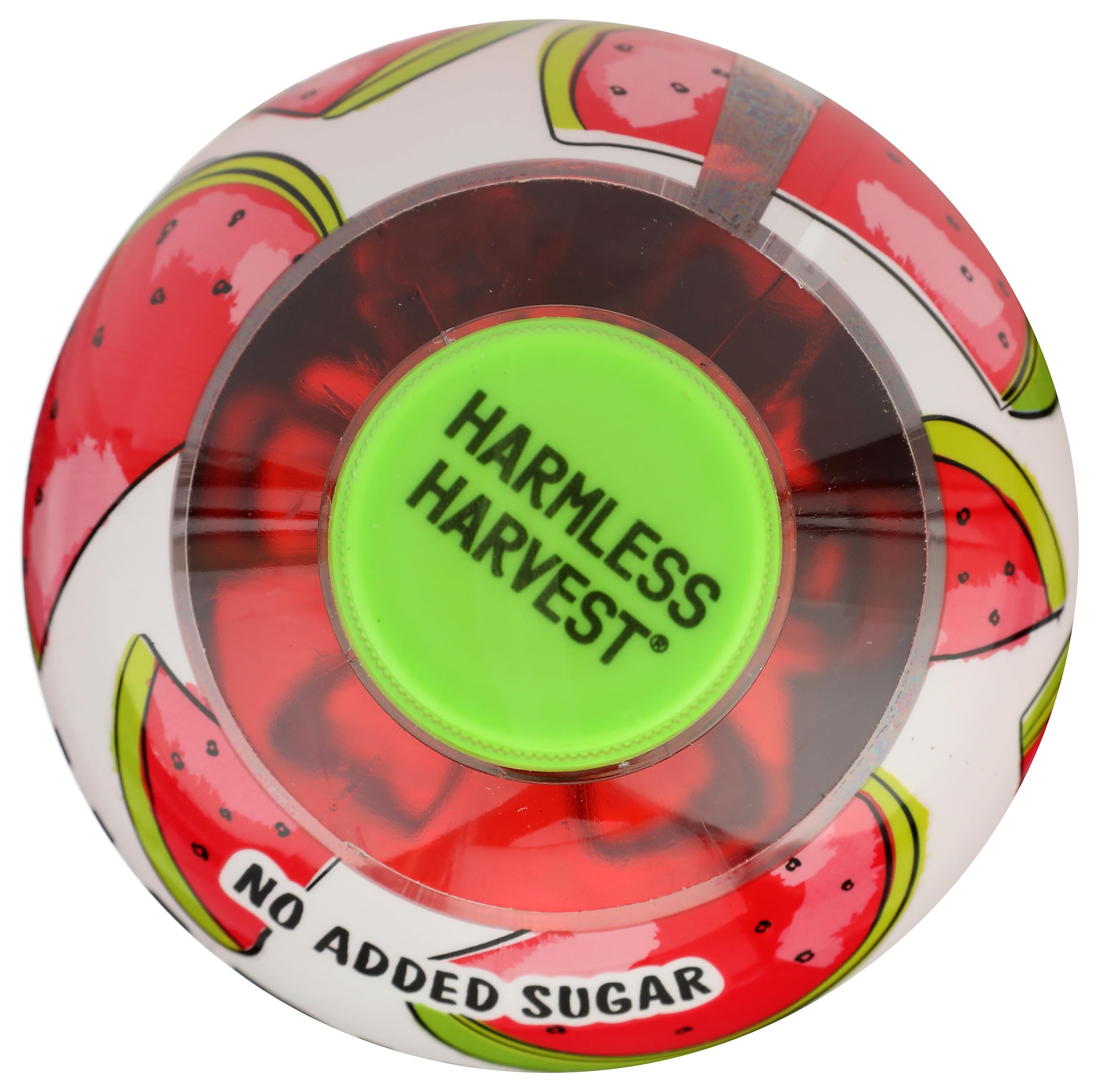 Harmless Harvest botella en mano muestra tamaño y conveniencia