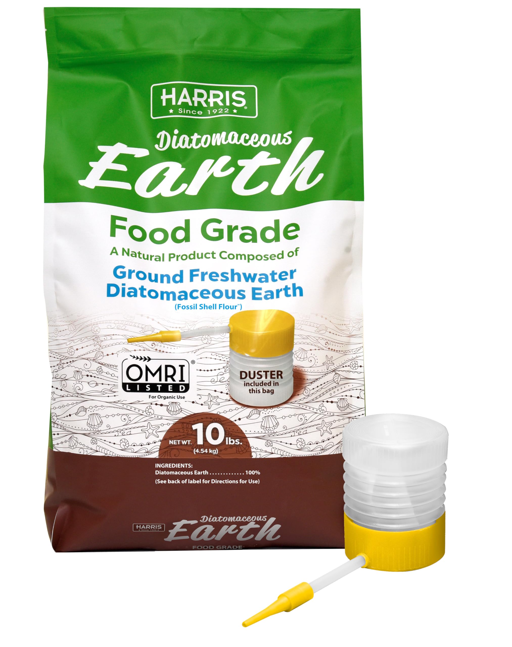 HARRIS saco frontal 10 lb mostrando etiqueta y beneficio de pureza