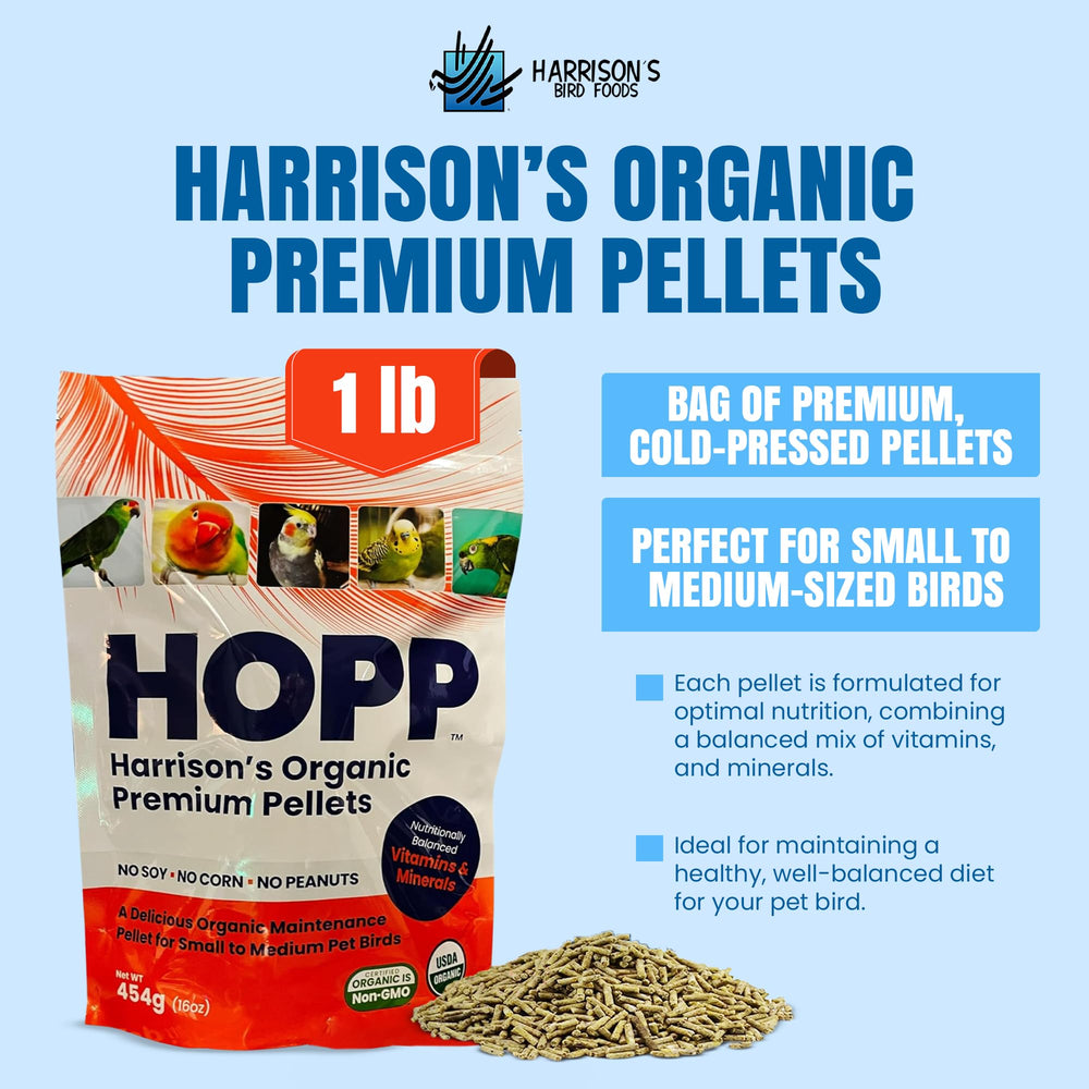 Harrison's etiqueta con certificación orgánica visible, prueba de calidad