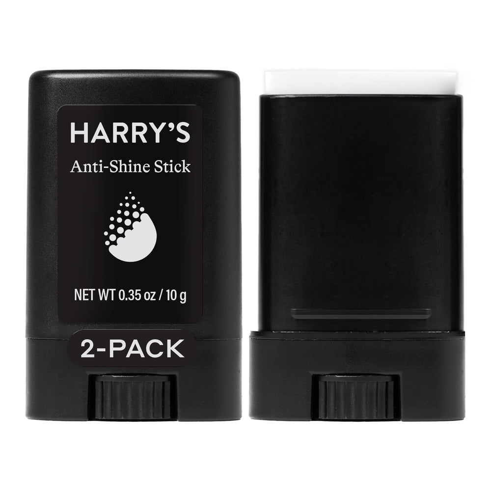 Harry's stick anti-shine pack frontal mostrando diseño portátil y compacto