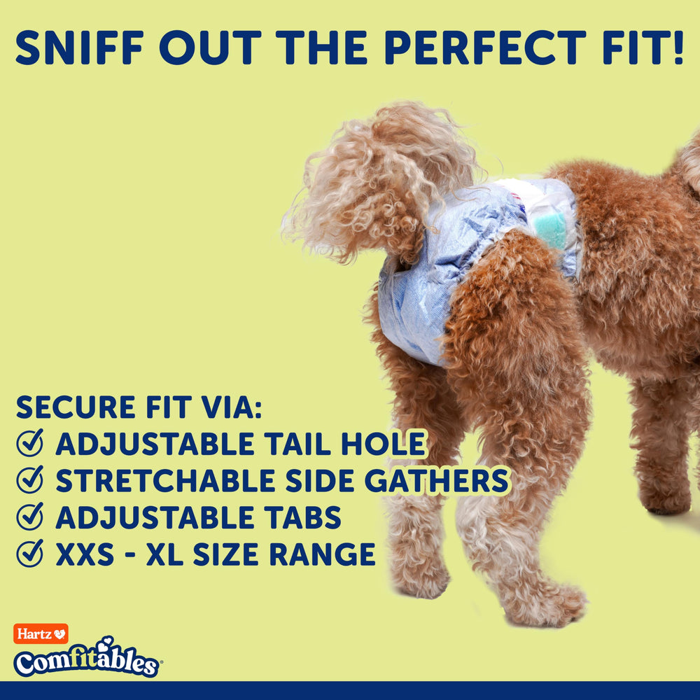 Hartz adjustable tail hole visual illustrating adaptable tail comfort and fit