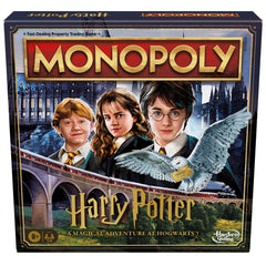 Hasbro Gaming tablero frontal mostrando ubicaciones de Hogwarts y Hogsmeade y juego inmersivo