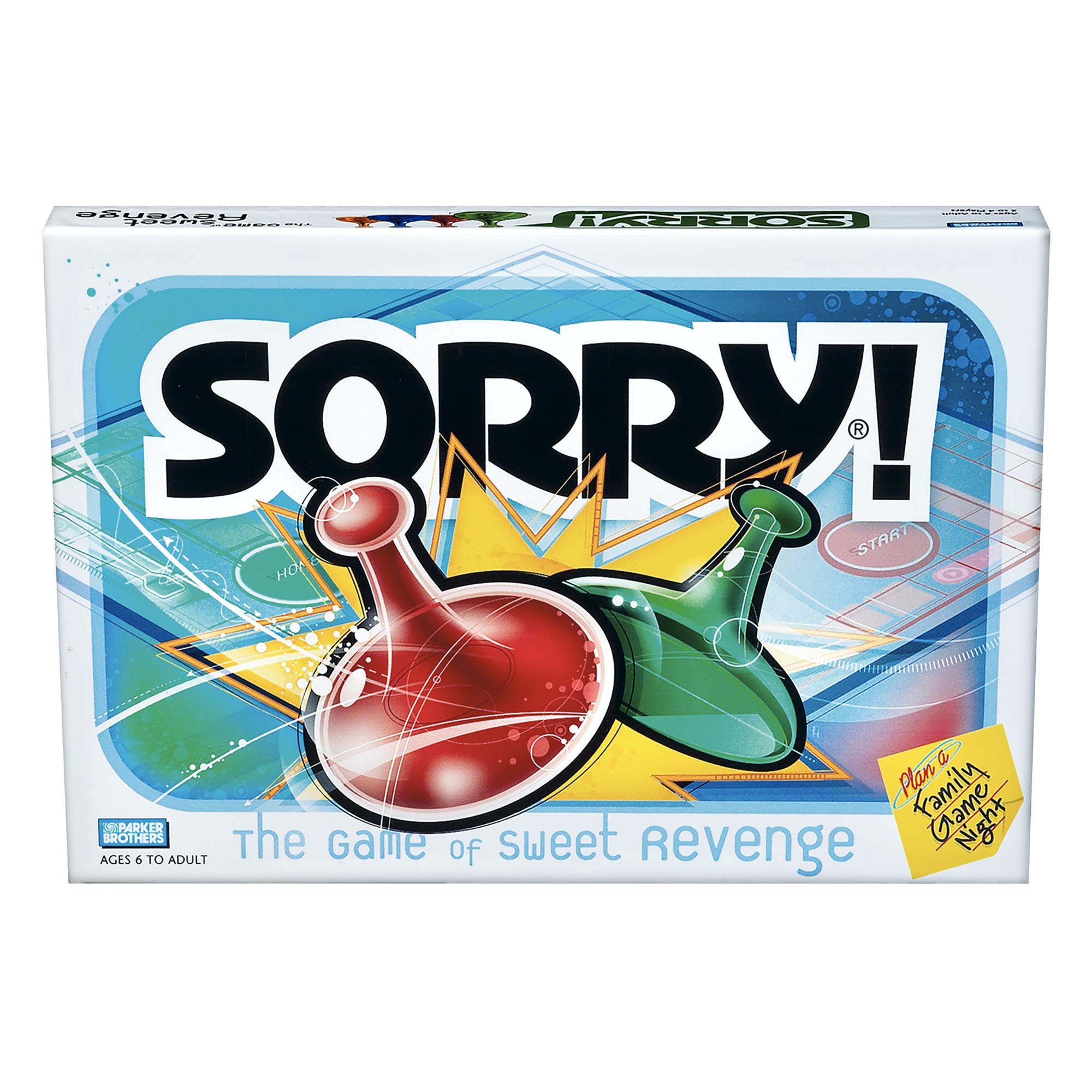 Hasbro Gaming empaque frontal del juego Sorry mostrando título y arte familiar