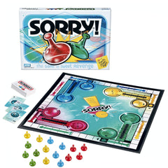 Hasbro Gaming tablero montado en partida con cartas y toboganes en acción