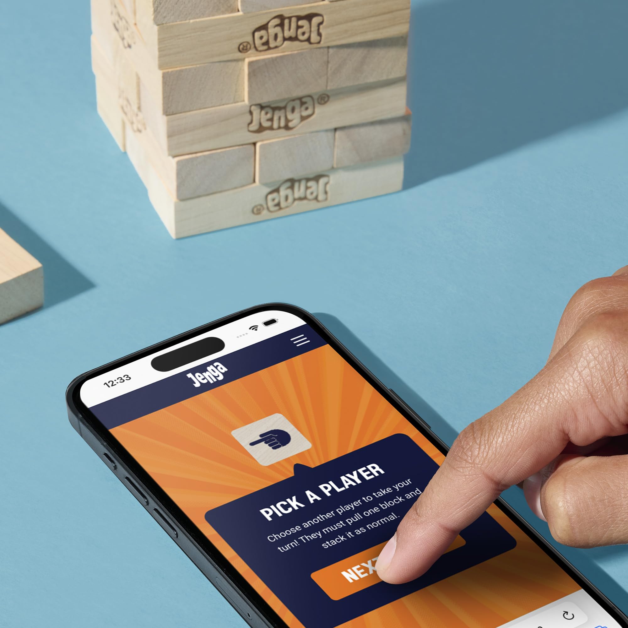Hasbro Gaming extracción de bloque en primer plano aumenta tensión y control