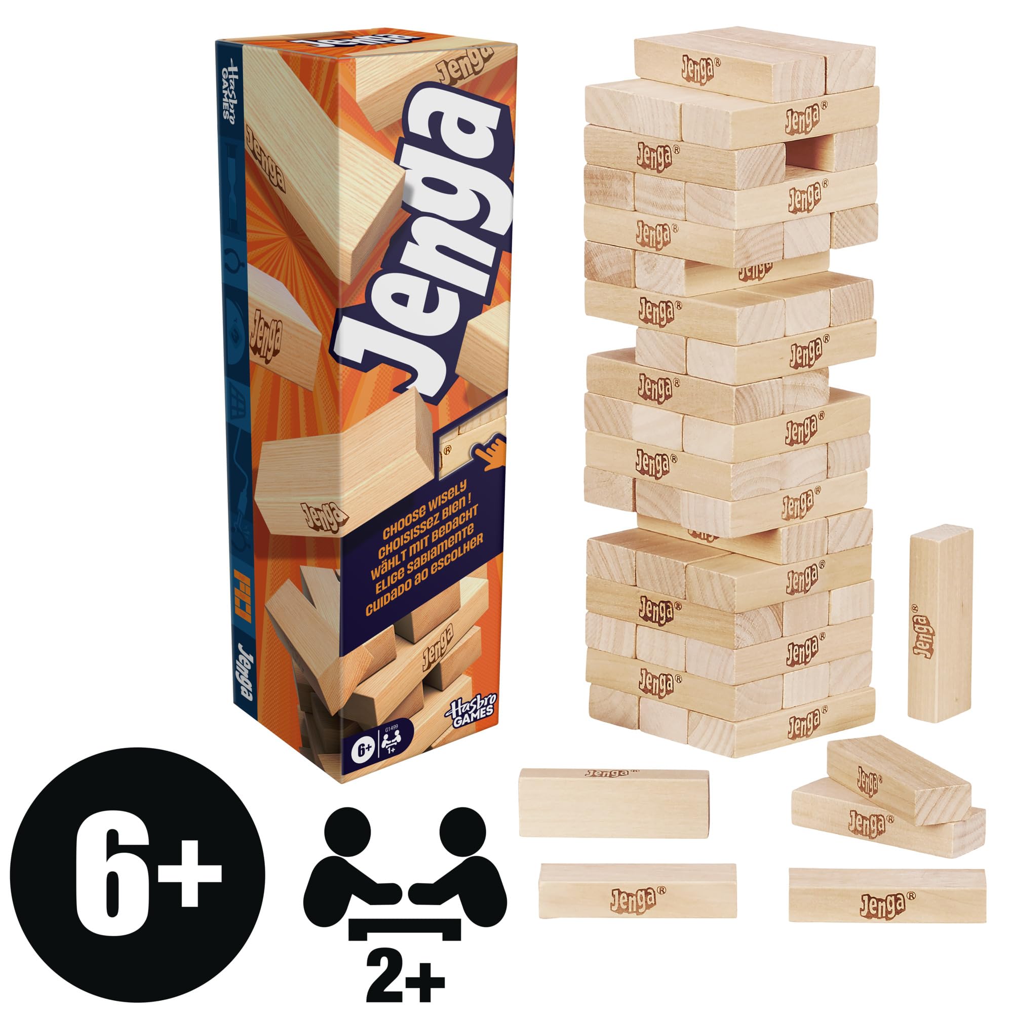 Hasbro Gaming bloques de madera detalle que asegura equilibrio y tacto cómodo