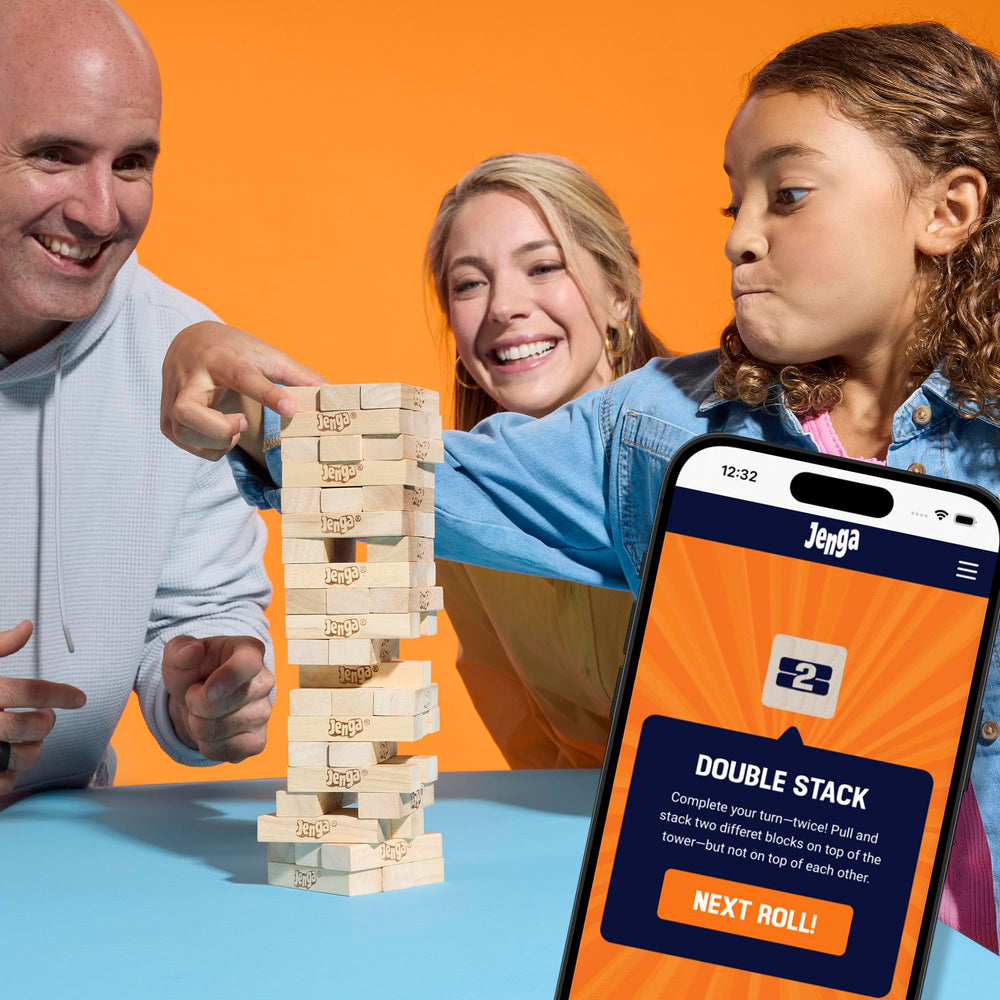 Hasbro Gaming partida familiar en mesa provoca risas y entretenimiento grupal