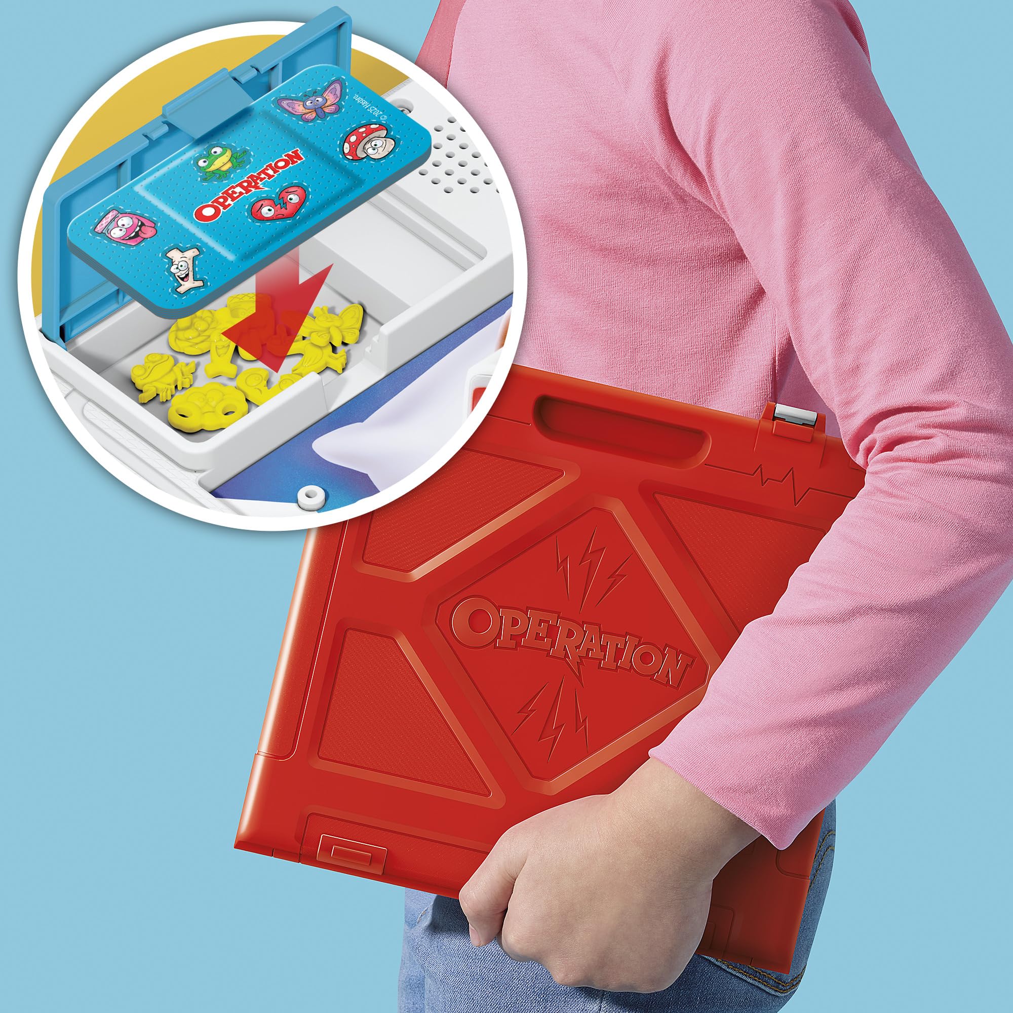 Hasbro Operation primer plano de piezas grandes y fáciles de manipular
