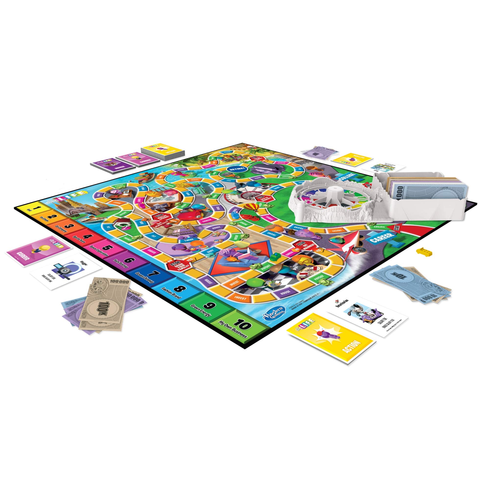 Hasbro Gaming tablero completo con rutas y casillas de hitos ilustradas