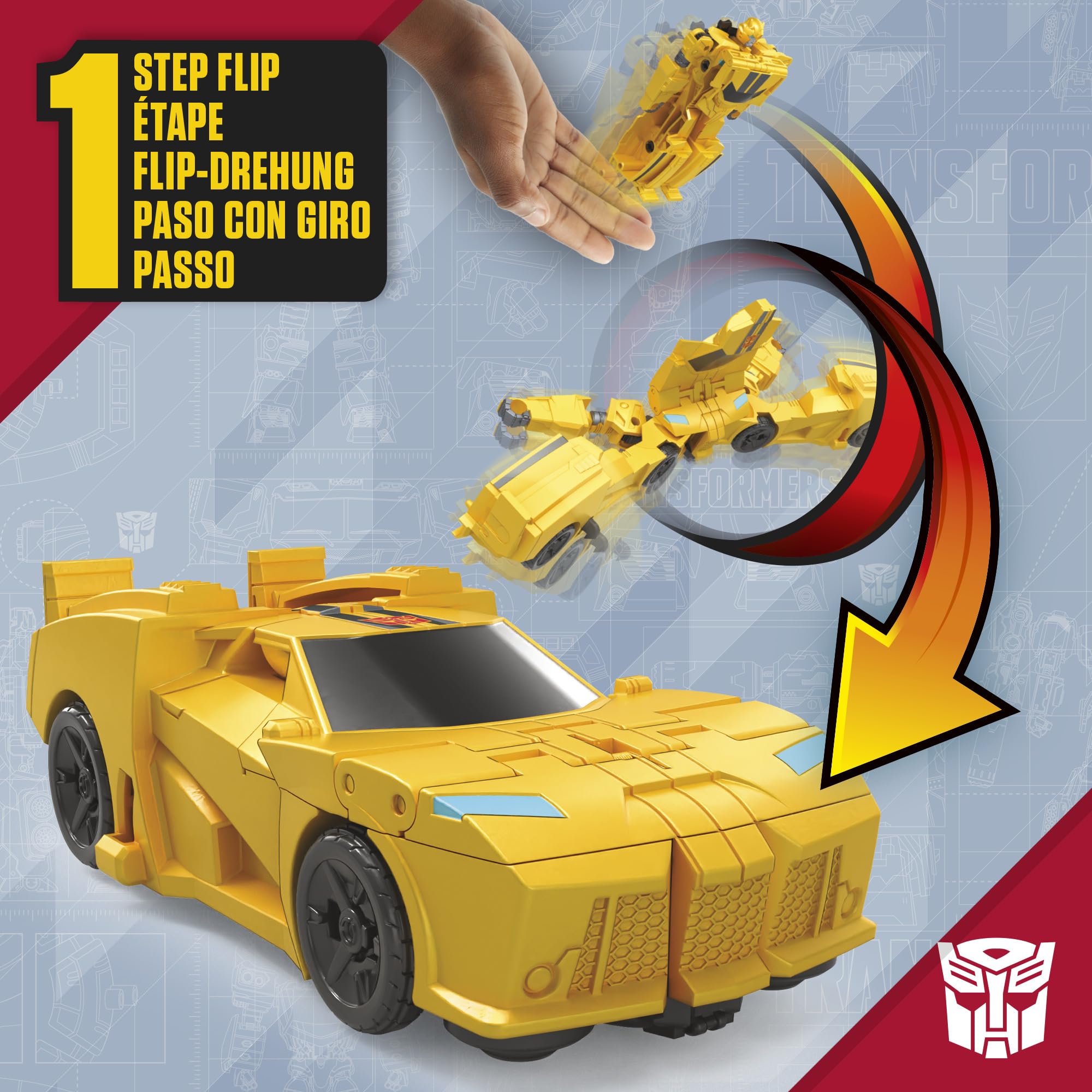 Hasbro Bumblebee primer plano que muestra líneas deportivas