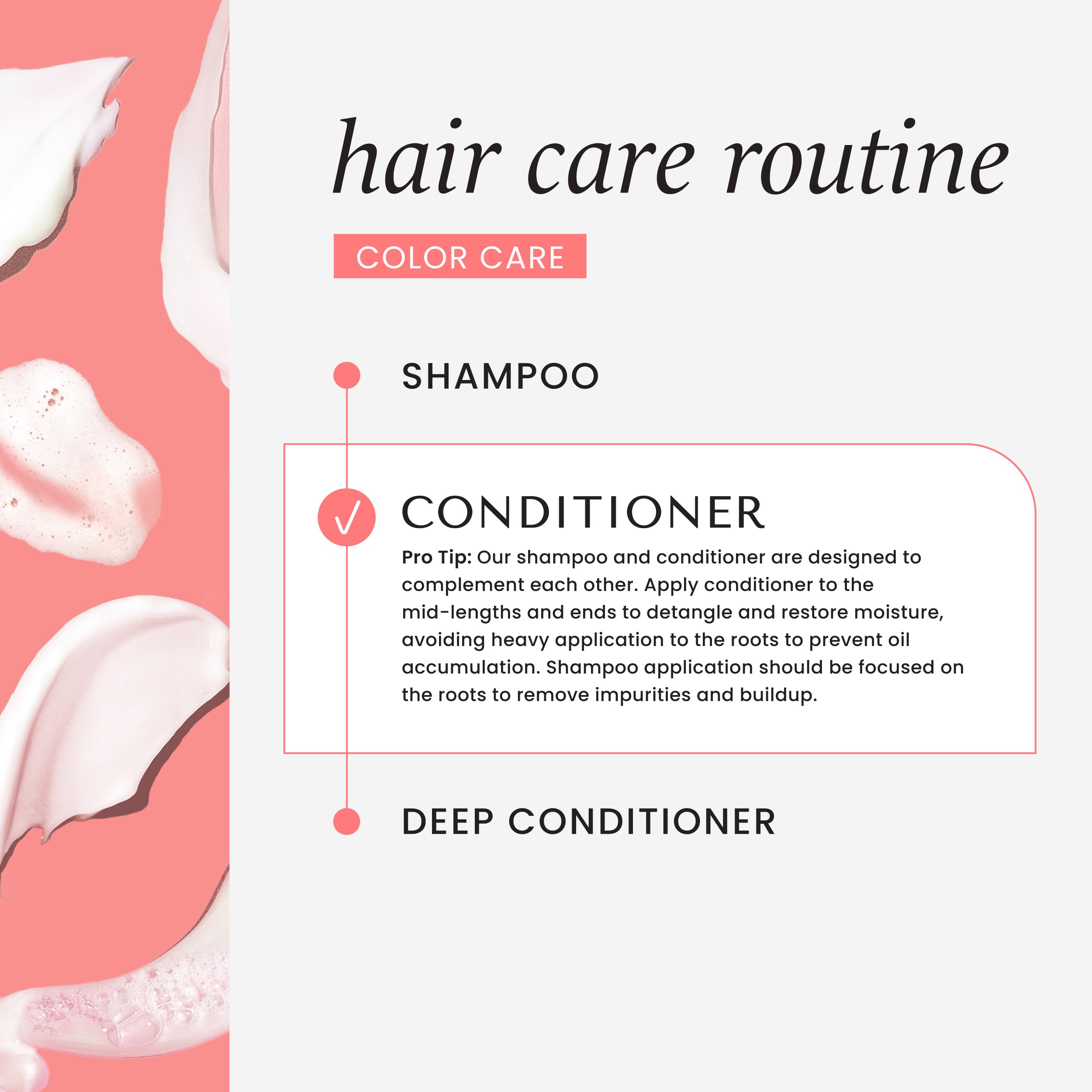 HASK aplicación en cabello durante cepillado para mayor manejabilidad