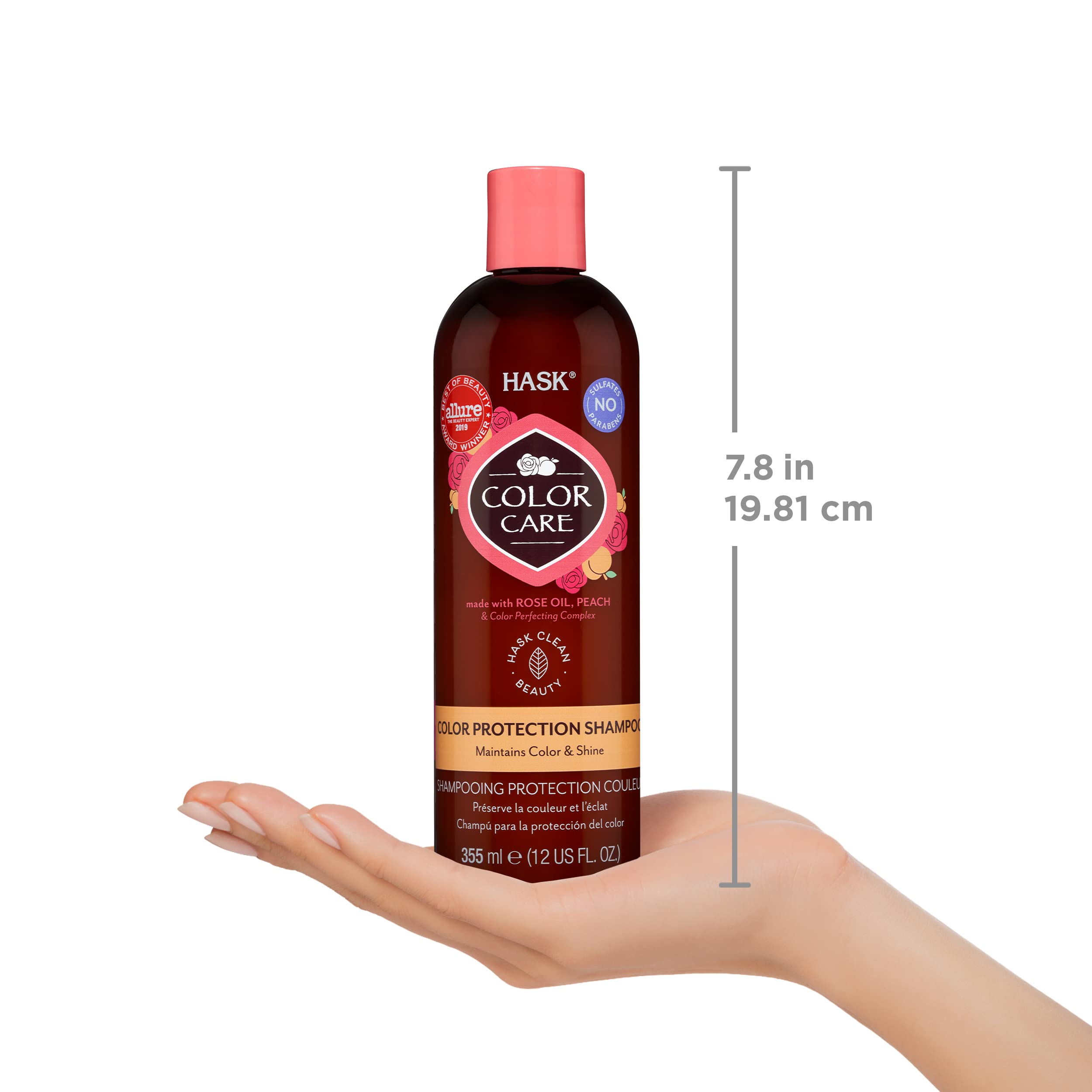 HASK aceite de rosa concentrado ilustrando hidratación ligera y brillo