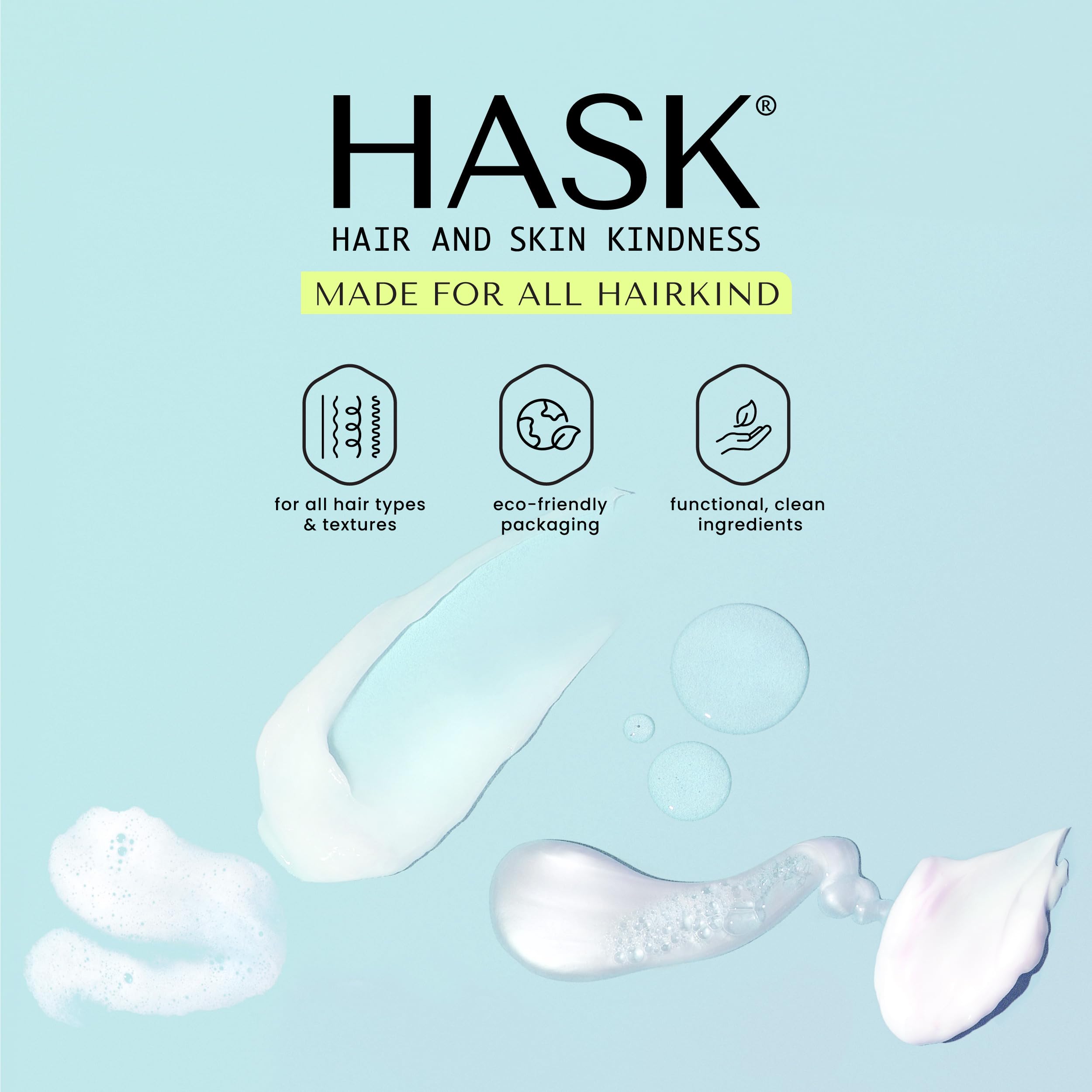 HASK packaging sobre mesa subrayando presentación y sostenibilidad