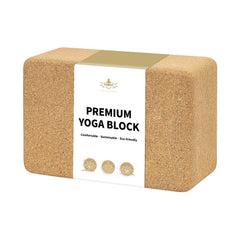 Hatha yoga bloque corcho frontal mostrando forma estable y natural