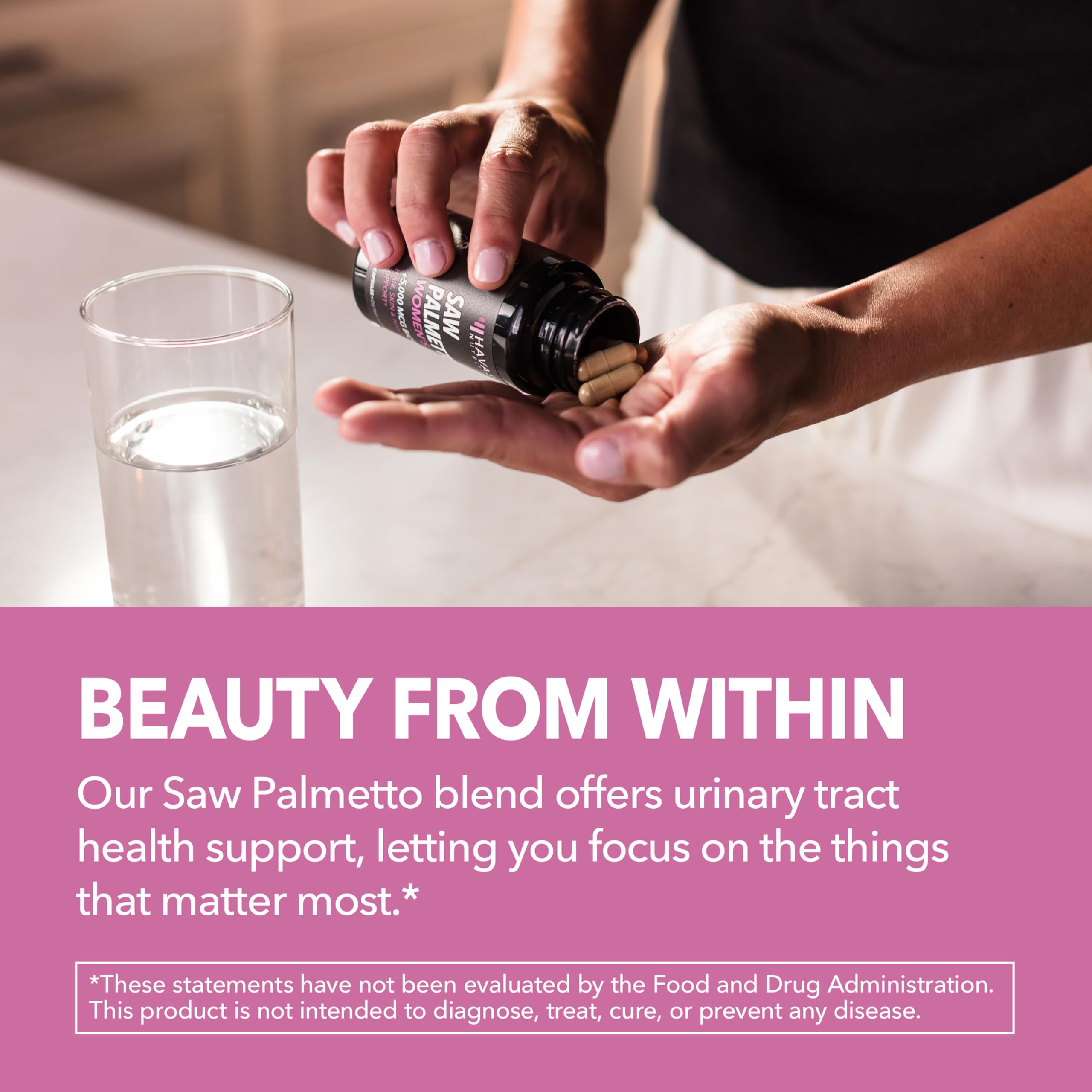 HAVASU NUTRITION cápsulas junto a cosmeticos integradas a rutina diaria