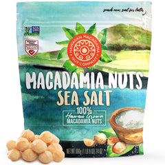 Hawaiian Macadamia Nut Company frente del paquete muestra tamaño y marca