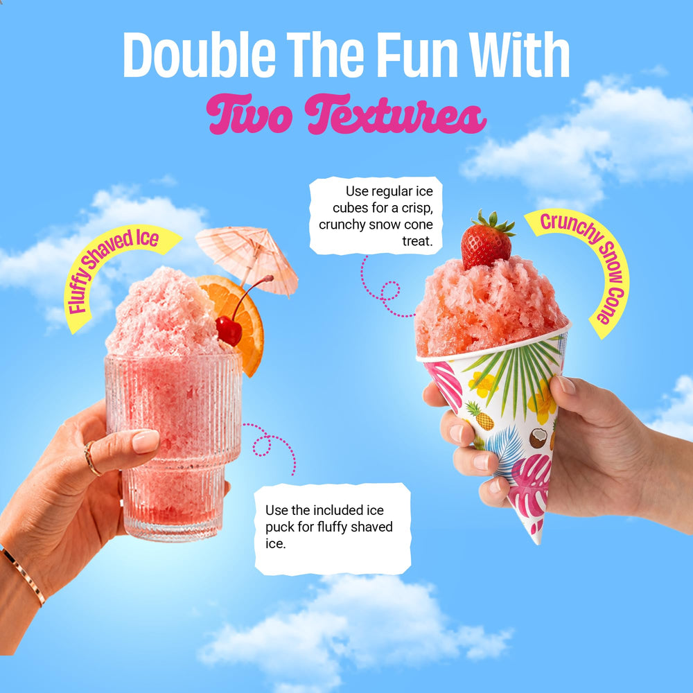 Hawaiian Shaved Ice textura del hielo rallado al detalle, apariencia ligera